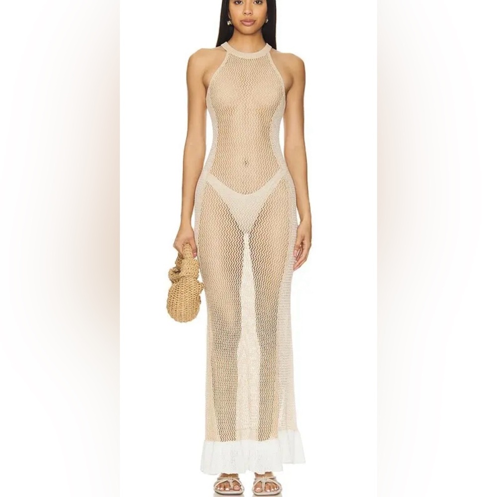 Tularosa Beige Knit dress size medium revolve